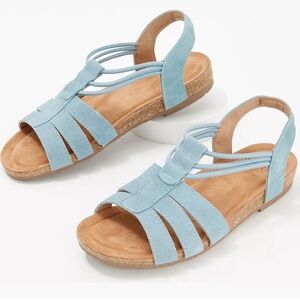 Earth Origins Light Blue Strappy Sandals Laney Moroccan women’s 6.5